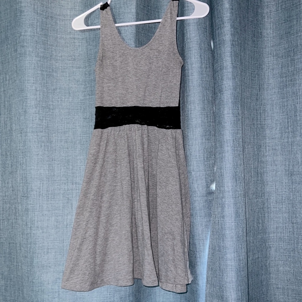 Grey Lace Back Dress